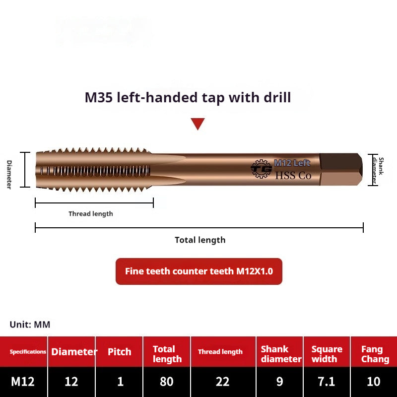 2122-M35 straight groove tap containing cobalt stainless steel, special fine tooth coarse tooth machine, tapping drill bit tool wire Shandong Denso Pricision Tools Co.,Ltd.